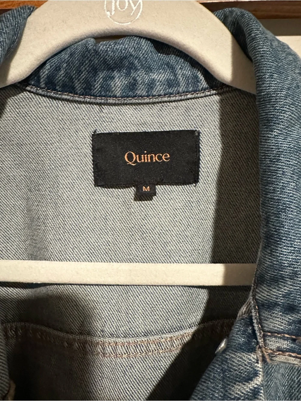 Quince Medium Wash Blue Denim Jacket - Classic Jean Coat - Picture 2 of 4